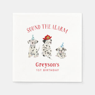 Firefighter Hund Boy Birthday Papper Pappersservett