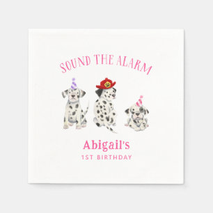 Firefighter Hund Girl Birthday Papper Pappersservett