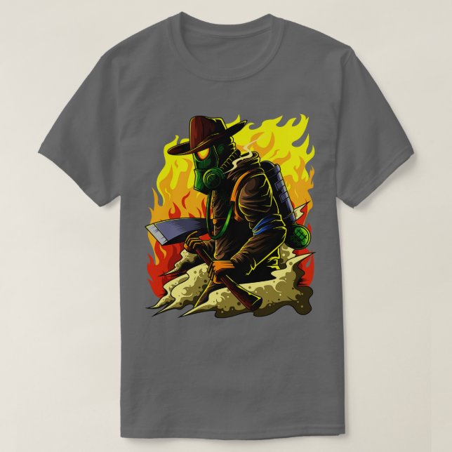 Firefighter Illustration Firefighter Hero Brand T Shirt (Design framsida)
