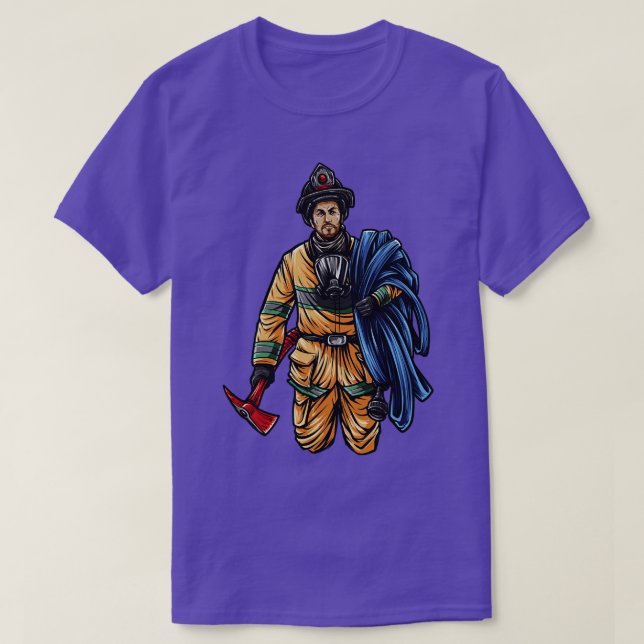 Firefighter Illustration Firefighter Hero T Shirt (Design framsida)