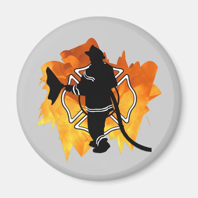 Firefighter IN Flames Magnet (Framsidan)