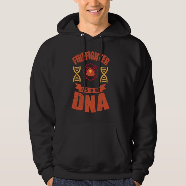 Firefighter It's In My DNA  Firefighting Fireman Hoodie (Framsida)