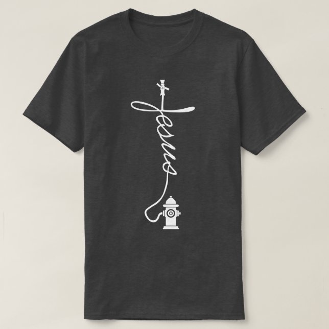 Firefighter Jesus Christian Faith Fireman T Shirt (Design framsida)