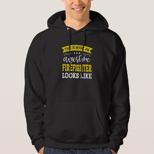 Firefighter Job Title Employee  Worker Firefighter Hoodie (Framsida)