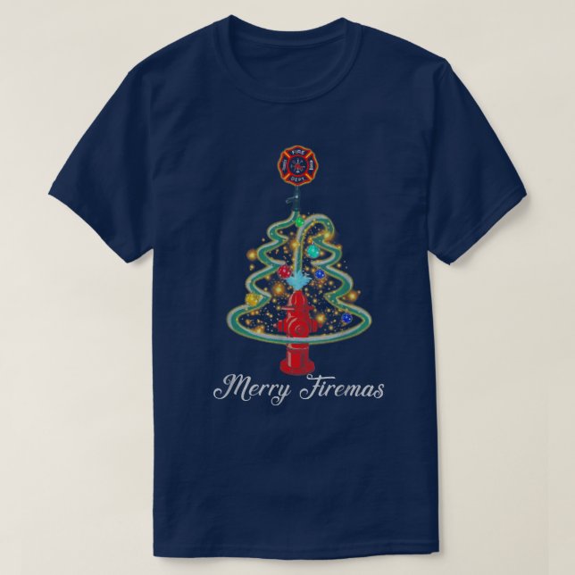 Firefighter Julafton Lighting Santa Firefighter Kr T Shirt (Design framsida)