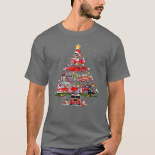Firefighter Julgran Fire Lastbil Julafton Fireman T Shirt
