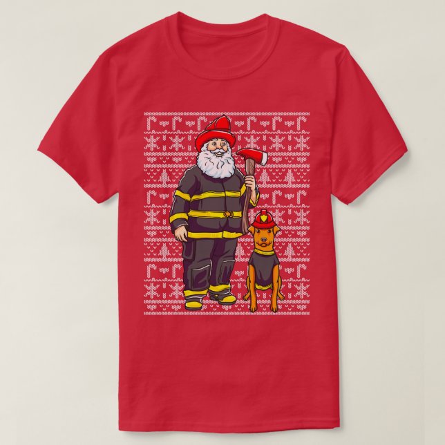 Firefighter Jultomten Firemen Ugly jul Swe T Shirt (Design framsida)