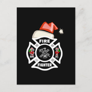 Firefighter Jultomten Helg Vykort