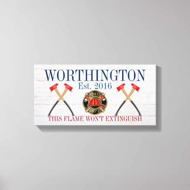 FIREFIGHTER Kärlek Canvas-tecken Canvastryck (Framsida)