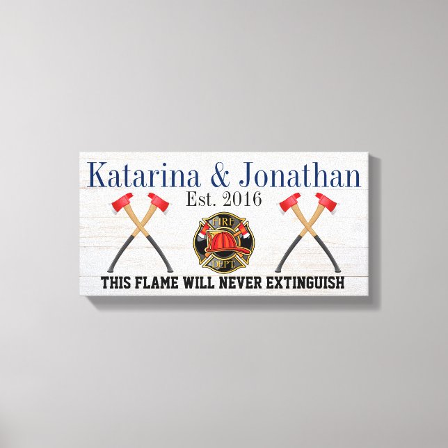 FIREFIGHTER Kärlek Canvas-tecken Canvastryck (Framsida)