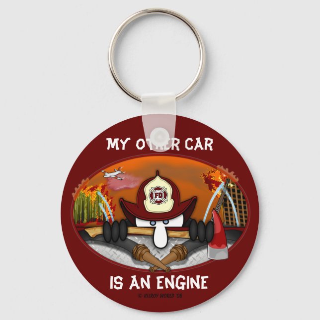 Firefighter Kilroy Keychain Nyckelring (Framsida)