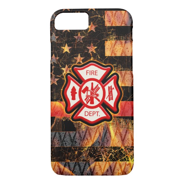 Firefighter Kor och Flames Case-Mate iPhone Skal (Baksida)