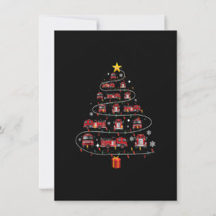 Firefighter Lastbil Julgran Fireman Funny Xma Inbjudningar