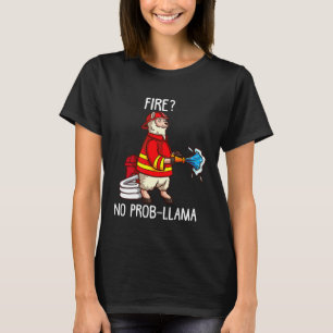 Firefighter Llama Alpaca Kids for Fireman Boys T Shirt