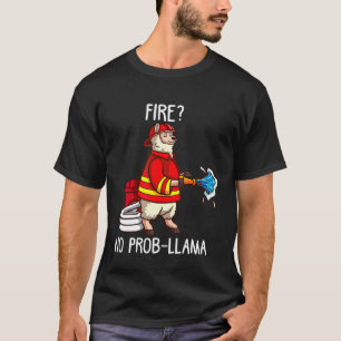 Firefighter Llama Alpaca Kids for Fireman Boys T Shirt
