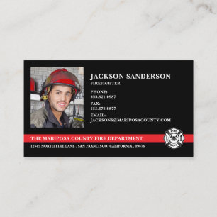 Firefighter Logotyp Fireman Photo Visitkort
