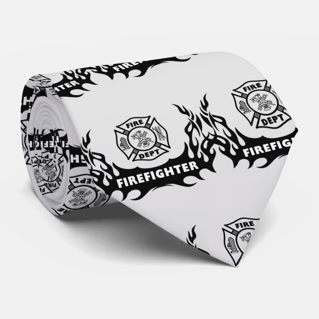 Firefighter Logotyp Tattoo Neck Tie Slips (Rullad)