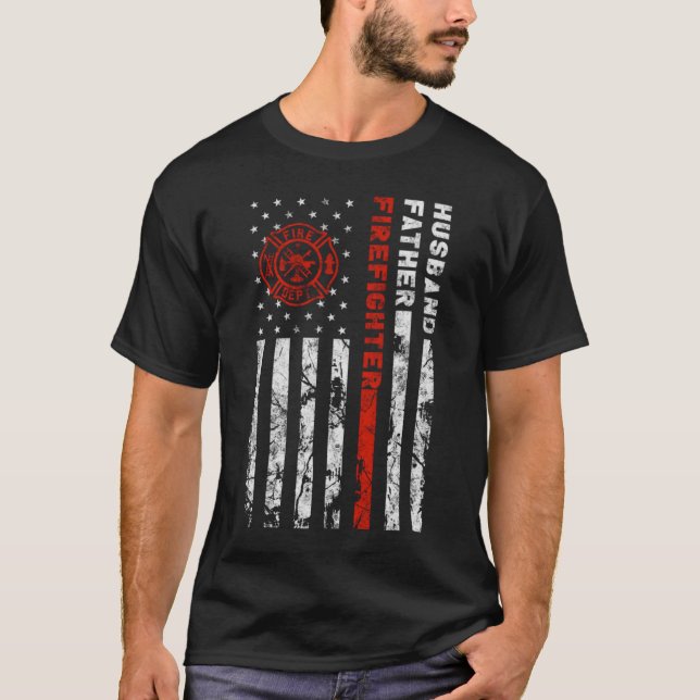 Firefighter Make Far Fireman Fars dag T Shirt (Framsida)