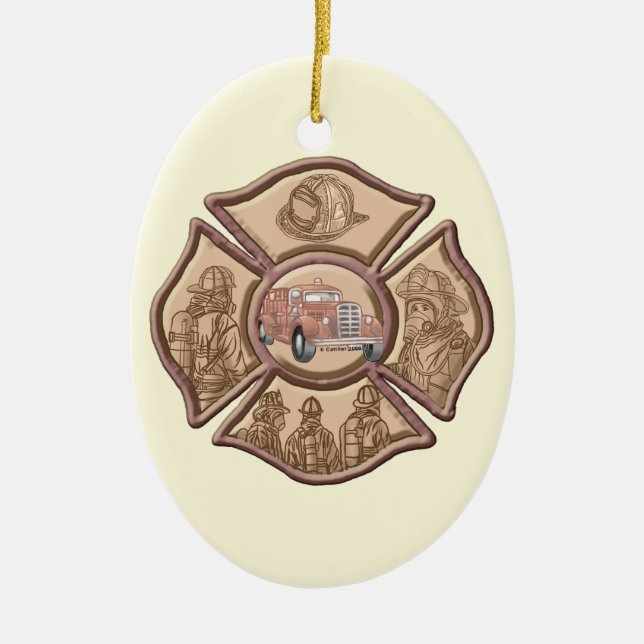 Firefighter Maltese Kor oval ornament (Framsidan)