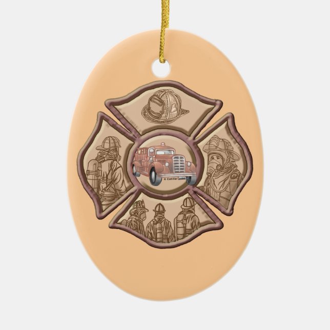 Firefighter Maltese Kor oval ornament (Framsidan)