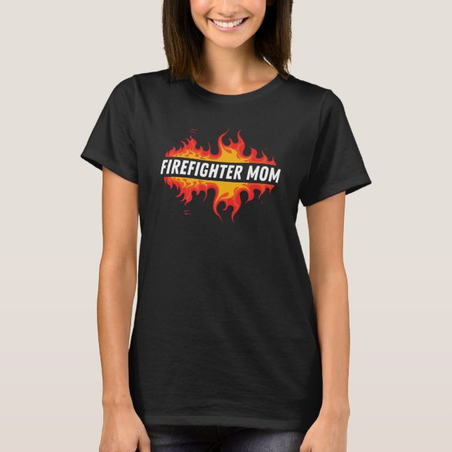 Firefighter Mamma, födelsedagspresent mamma T Shirt (Framsida)