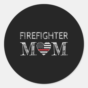 Firefighter Mamma Mor stöder Thin Red Line F Runt Klistermärke
