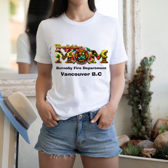 Firefighter mamma stöder hjältarna t shirt (Skapare uppladdad)