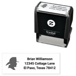 Firefighter med Helmet on Självfärgande Stämpel