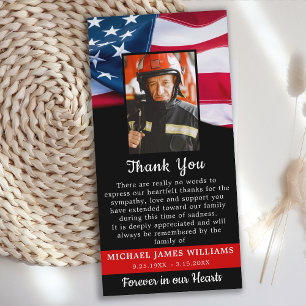Firefighter Memorial Flagga Patriotic Funeral Tack Kort