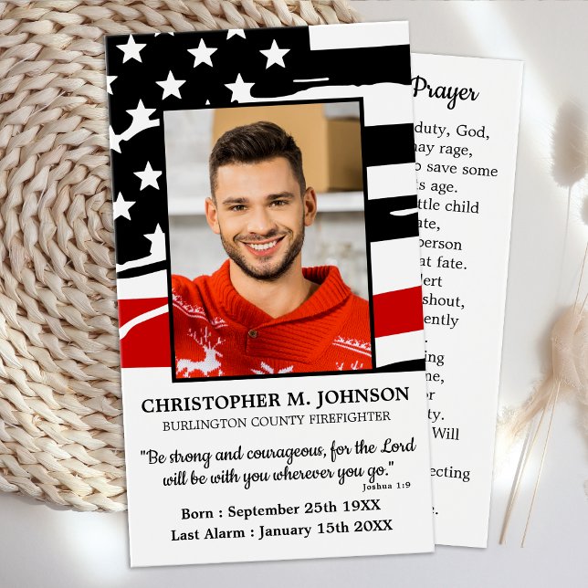 Firefighter Memorial Funeral Fireman's Prayer Card Visitkort (Skapare uppladdad)