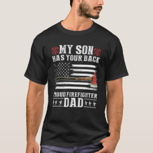 Firefighter Min son har ditt stolta brandman Pappa T Shirt