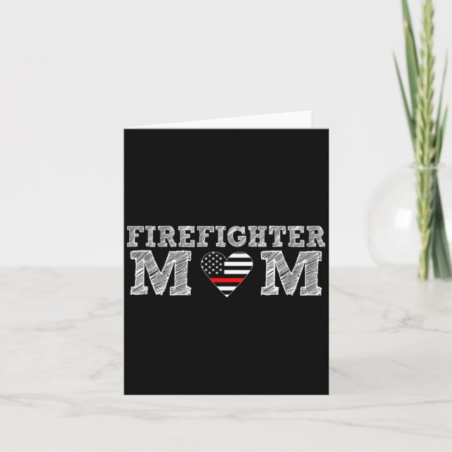 Firefighter Mom Fireman Gift Proud Firefighter Quo Kort (Framsida)