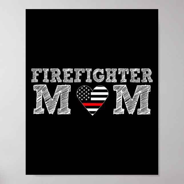 Firefighter Mom Fireman Gift Proud Firefighter Quo Poster (Framsidan)