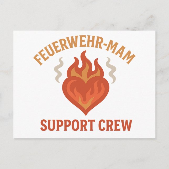 Firefighter Mom Support Crew – Proud Firefamily Vykort (Framsida)