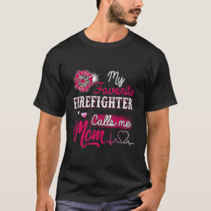 Firefighter My Favorite Firefighter ringer mig Mam T Shirt