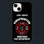 Firefighter Namn-mall<br><div class="desc">Red Fire Department logotyp. Anpassa med ditt namn och din avdelning. Underbar för brandmän och första responders. Klicka på anpassa den om du vill ändra bakgrunden färg från svart till något annat om du vill.</div>