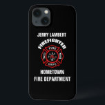 Firefighter Namn-mall<br><div class="desc">Red Fire Department logotyp. Anpassa med namn och avdelning. Underbar för brandmän och första uppgiftslämnare.</div>