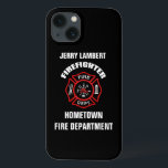 Firefighter Namn-mall<br><div class="desc">Red Fire Department logotyp. Anpassa med namn och avdelning. Underbar för brandmän och första uppgiftslämnare.</div>