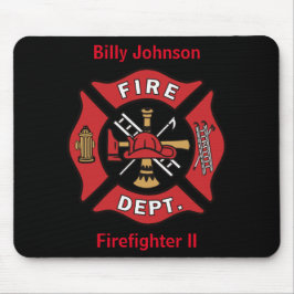 Firefighter Namn och Rank Emblem Musmatta