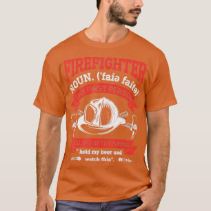 Firefighter Noun Definition Firemen Funny Beer Gif T Shirt