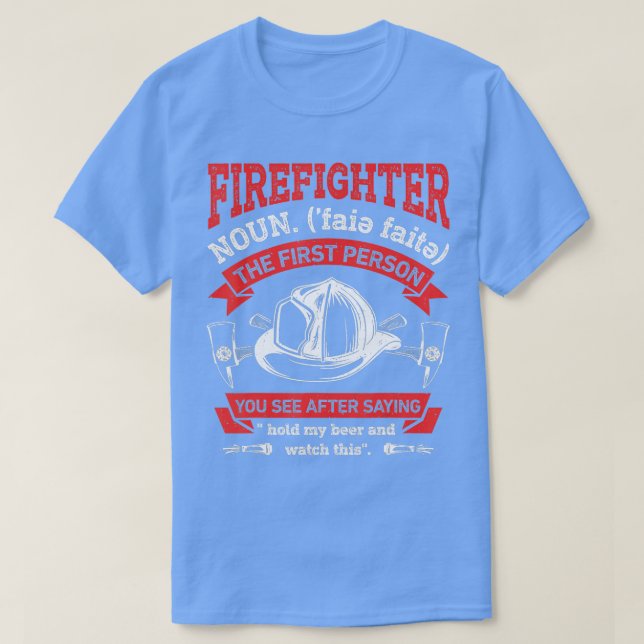 Firefighter Noun Definition Funny Firemen Firefigh T Shirt (Design framsida)