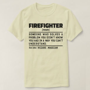 Firefighter Noun First Responder Retrött Pappa Fun T Shirt
