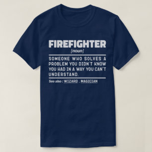 Firefighter Noun First Responder Retrött Pappa Fun T Shirt