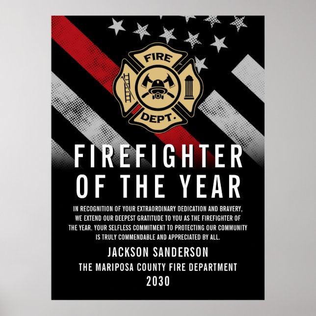 Firefighter of the Year Employee Recognition Logo Poster (Framsidan)