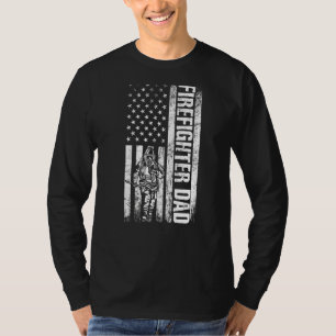 Firefighter Pappa American Flagga Fireman Pappa Fa T Shirt