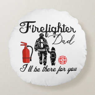 Firefighter Pappa Fars dag-gåvor Rund Kudde