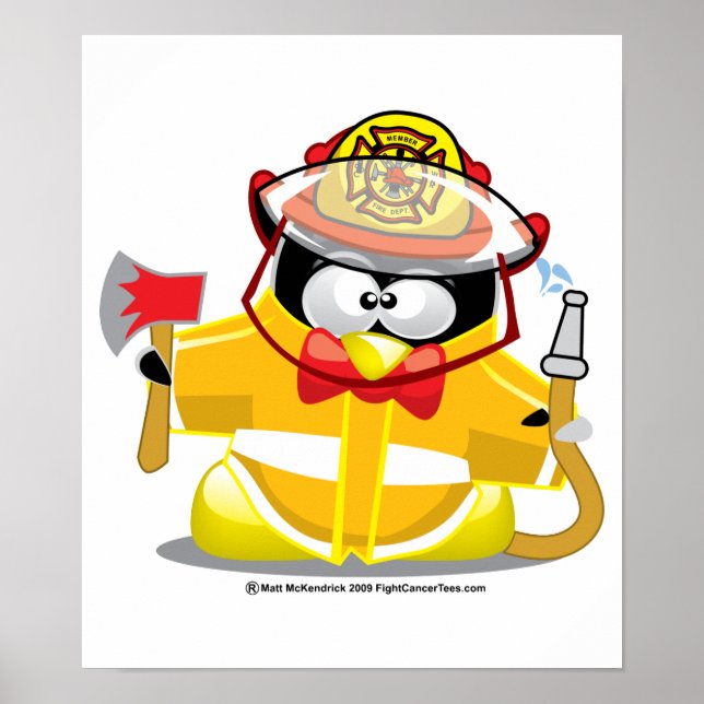 Firefighter Penguin Poster (Framsidan)