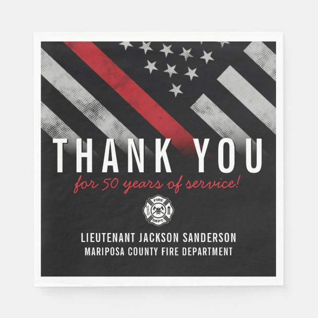 Firefighter Pension-årsdagen Fireman Flagga Pappersservett (Framsidan)