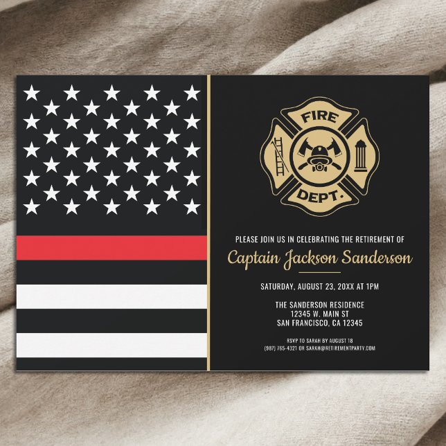 Firefighter Pension Fire Department Fireman Inbjudningar (Firefighter Retirement Fire Department Fireman Invitation)