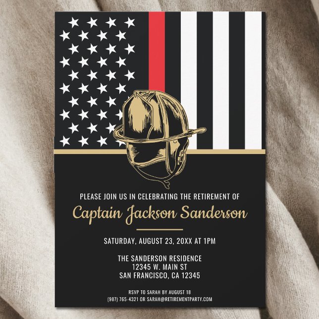 Firefighter Pension Fire Department Fireman Inbjudningar (Firefighter Retirement Fire Department Fireman Invitation)
